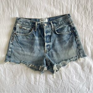 Agolde Distressed Blue Jean Shorts